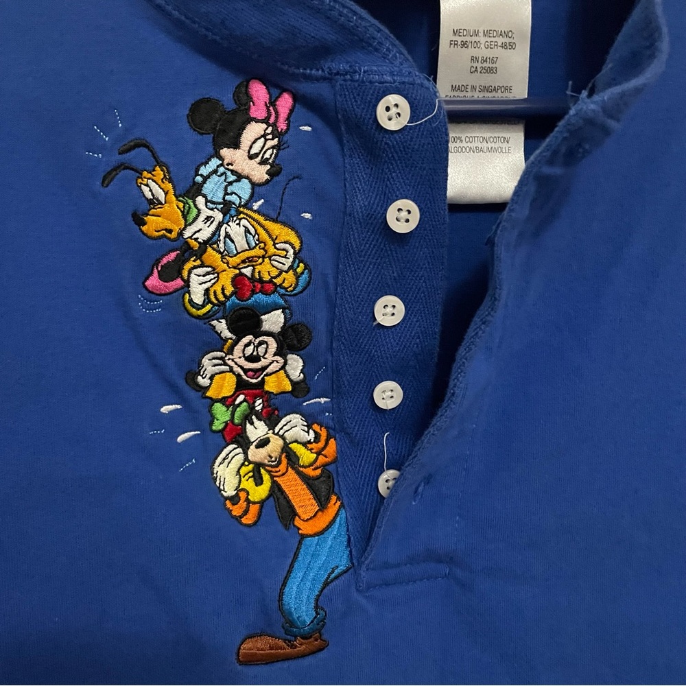 Vintage 90s The Disney Store Embroidered Henley Unisex Tee